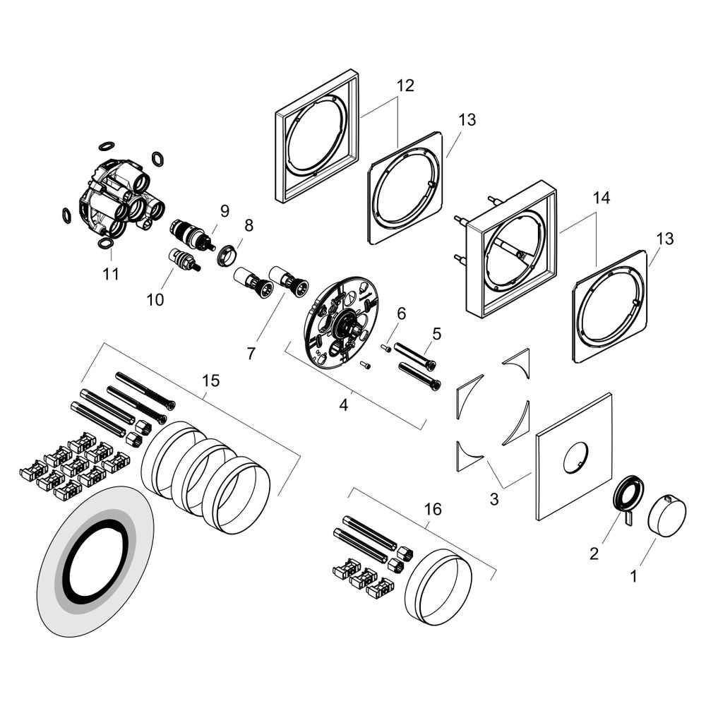 Hansgrohe Ecostat Comfort E Thermostat Unterputz, 25,2l/min, für 1 Verbraucher, Bru... HANSGROHE-33710140 4059625624302 (Abb. 5)