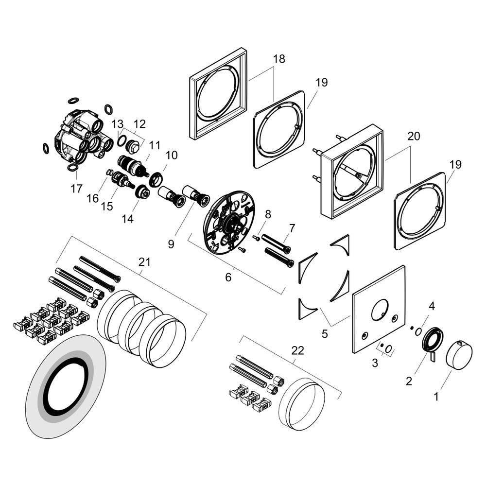 Hansgrohe Ecostat Comfort E Thermostat Unterputz, 25,7l/min, für 2 Verbraucher, Mat... HANSGROHE-33711670 4059625624203 (Abb. 5)
