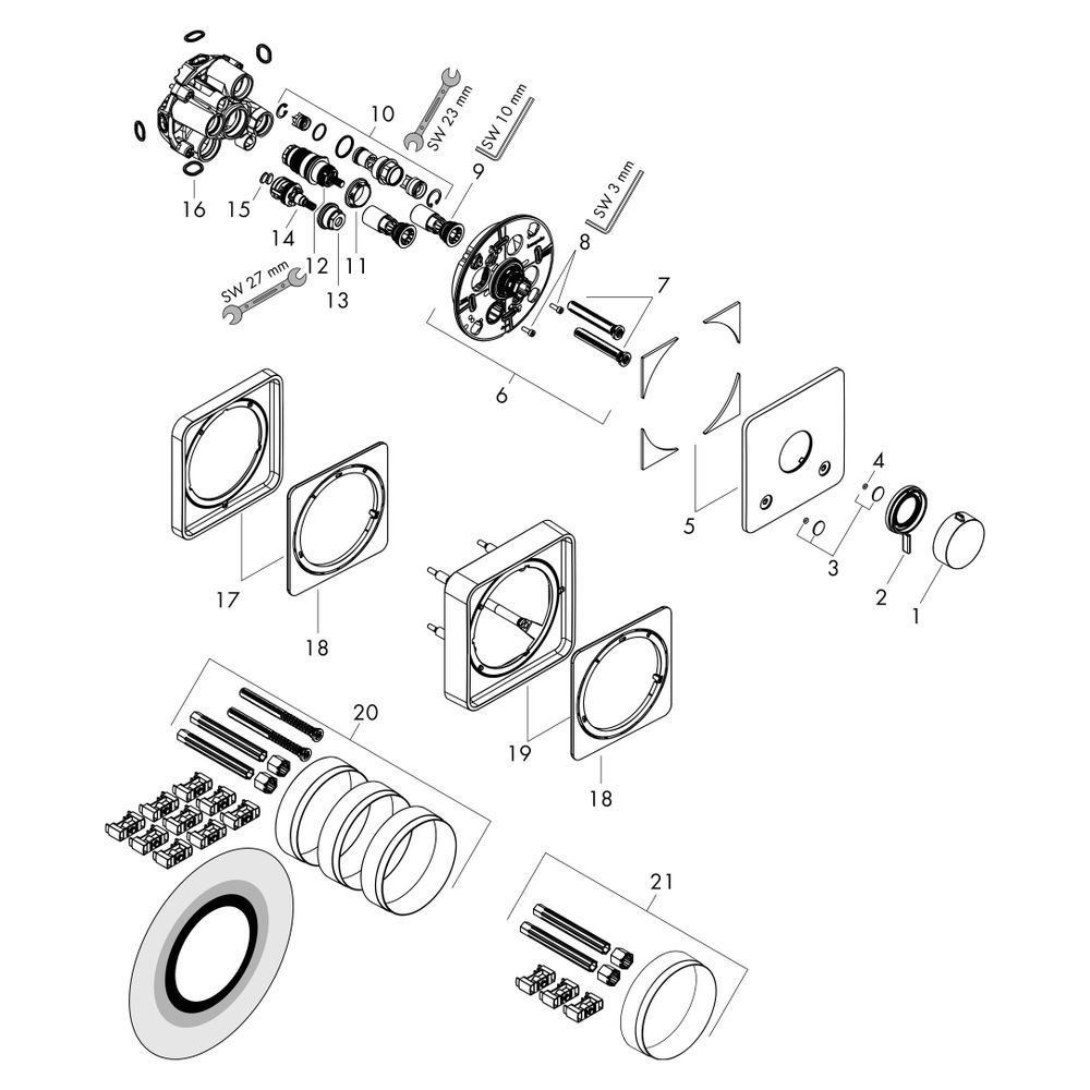 Hansgrohe Ecostat Comfort Q Thermostat UP, 25,7l/min, für 2 Verb., integrierter Sic... HANSGROHE-33717990 4059625624951 (Abb. 5)