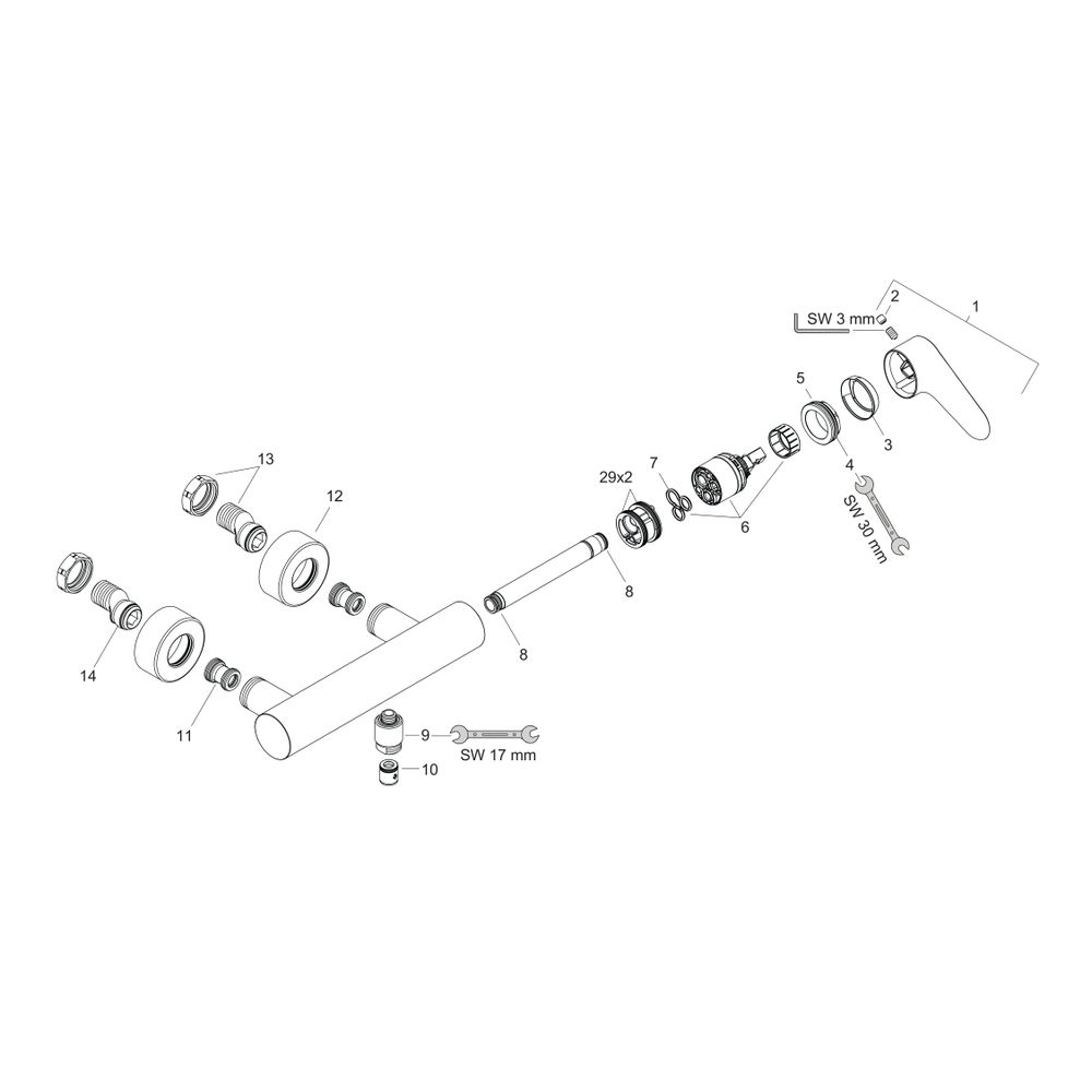 Hansgrohe AXOR Citterio M Einhebel-Brausemischer Aufputz, Keramikmischsystem, 1 Ver... HANSGROHE-34620000 4011097559520 (Abb. 2)