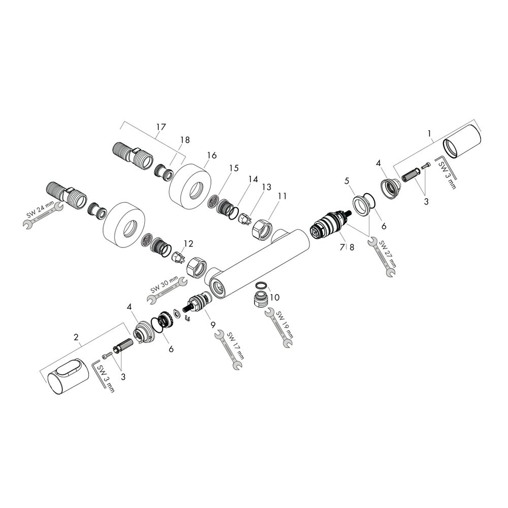 Hansgrohe AXOR Citterio M Thermostatmischer Aufputz, 20l/min, 1 Verbraucher, für Br... HANSGROHE-34635000 4011097559728 (Abb. 2)