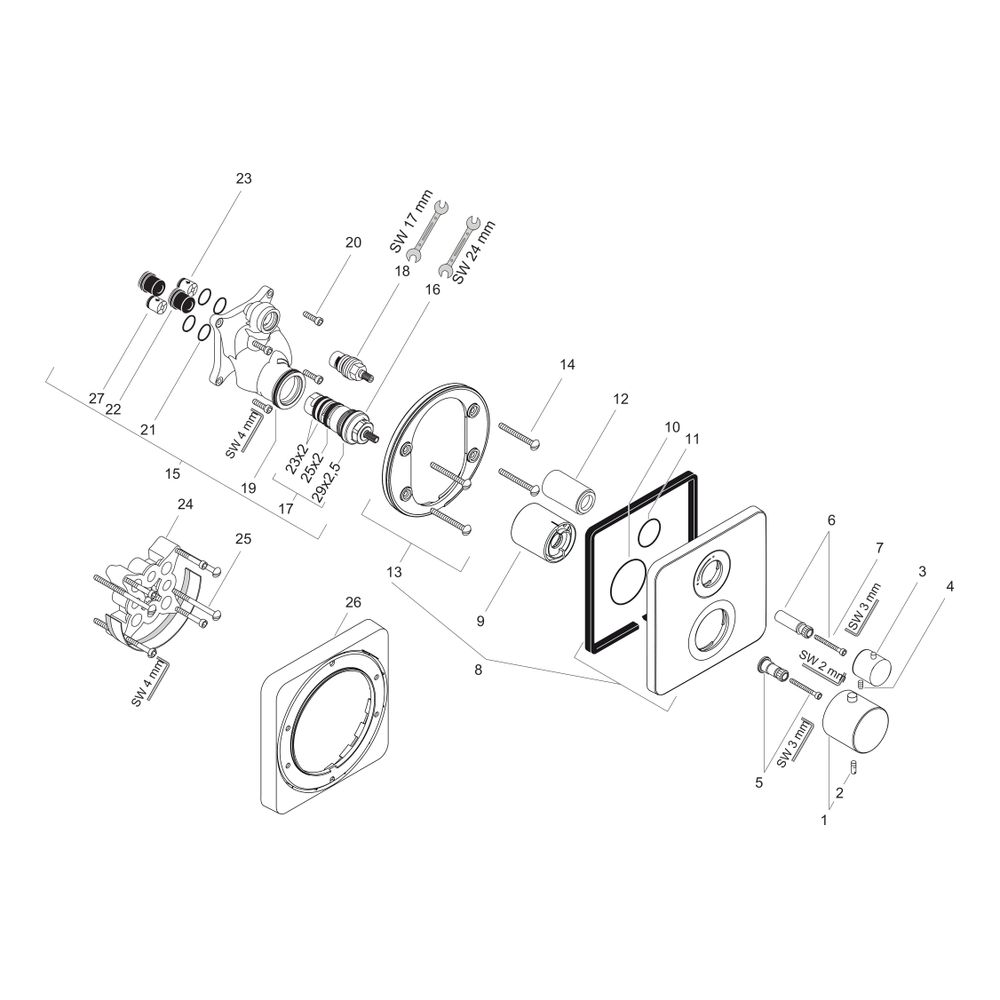 Hansgrohe AXOR Citterio M Thermostat Unterputz, Absperrventil, 25l/min, für 1 Verbr... HANSGROHE-34705000 4011097559797 (Abb. 2)
