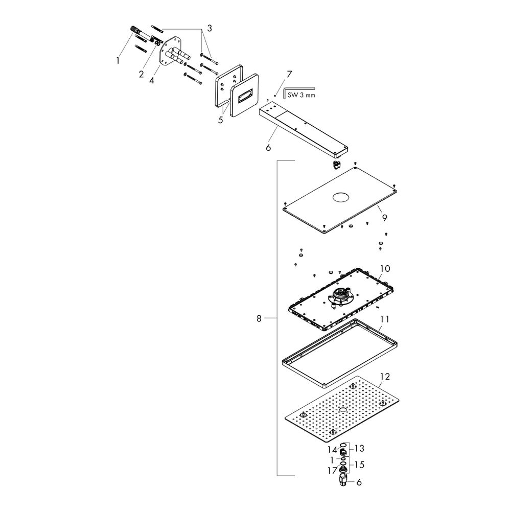 Hansgrohe AXOR ShowerSolutions Kopfbrause, 19l/min, 460x300mm, 1jet, Brausearm, sof... HANSGROHE-35274000 4059625003671 (Abb. 3)