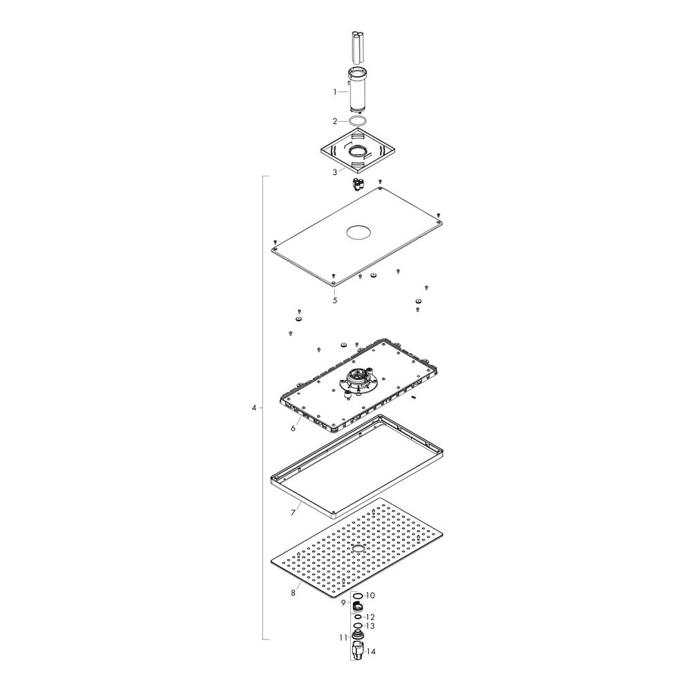 Hansgrohe AXOR ShowerSolutions Kopfbrause, 21l/min, 460x300mm, 1jet, Deckenanschlus... HANSGROHE-35277000 4059625003640 (Abb. 3)