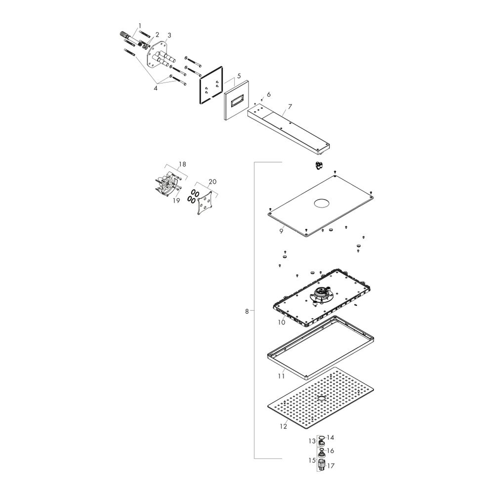 Hansgrohe AXOR ShowerSolutions Kopfbrause, 19l/min, 460x300mm, 1jet, Brausearm, eck... HANSGROHE-35278000 4059625003626 (Abb. 3)