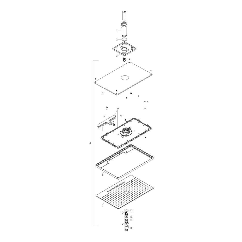 Hansgrohe AXOR ShowerSolutions Kopfbrause, 23l/min, 460x300mm, 3jet, Deckenanschlus... HANSGROHE-35281000 4059625003565 (Abb. 4)