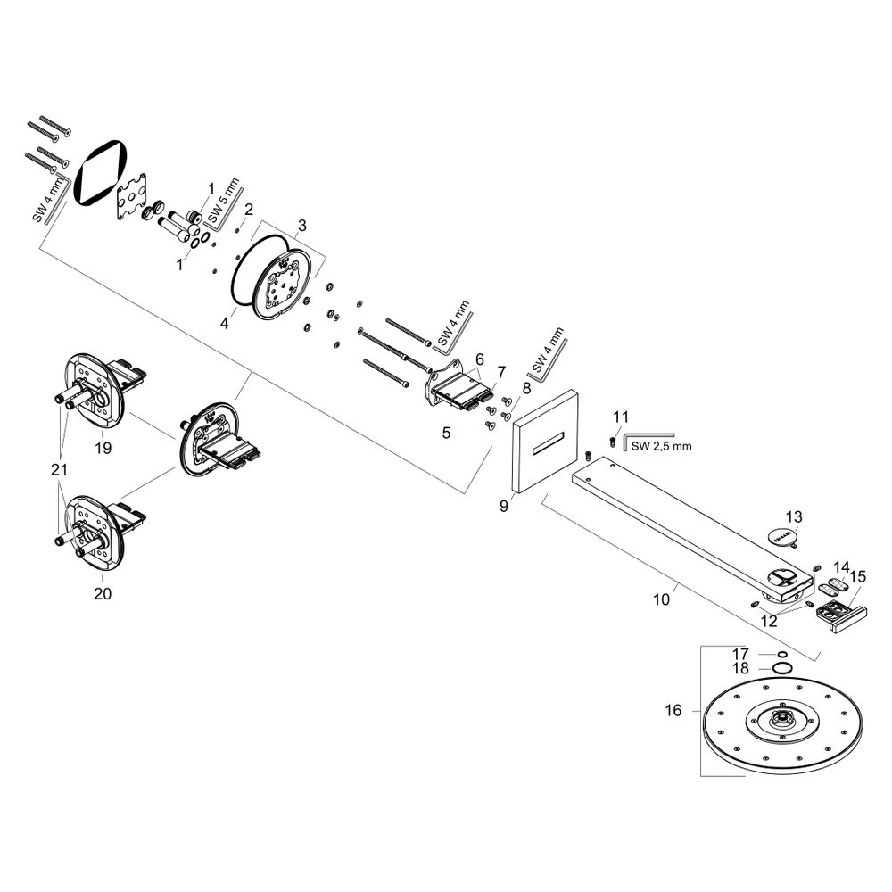 Hansgrohe AXOR ShowerSolutions Kopfbrause 300mm, 27,4l/min, 2jet, Brausearm, Brushe... HANSGROHE-35303310 4059625239360 (Abb. 3)
