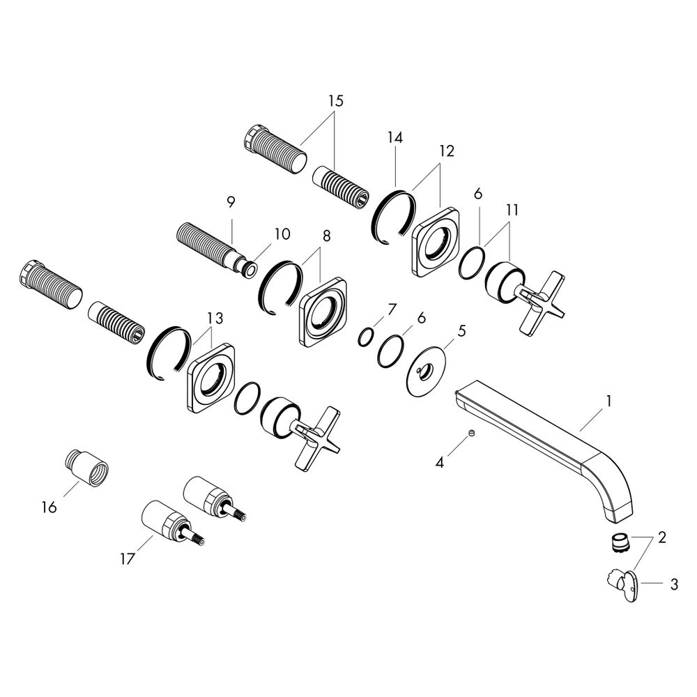 Hansgrohe AXOR Citterio E 3-Loch Waschtischarmatur Unterputz für Wandmontage, Ausla... HANSGROHE-36107670 4059625427392 (Abb. 4)