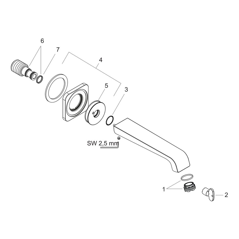 Hansgrohe AXOR Citterio E Wanneneinlauf, DN 20, 181mm, G 3/4", Chrom... HANSGROHE-36425000 4011097751382 (Abb. 2)