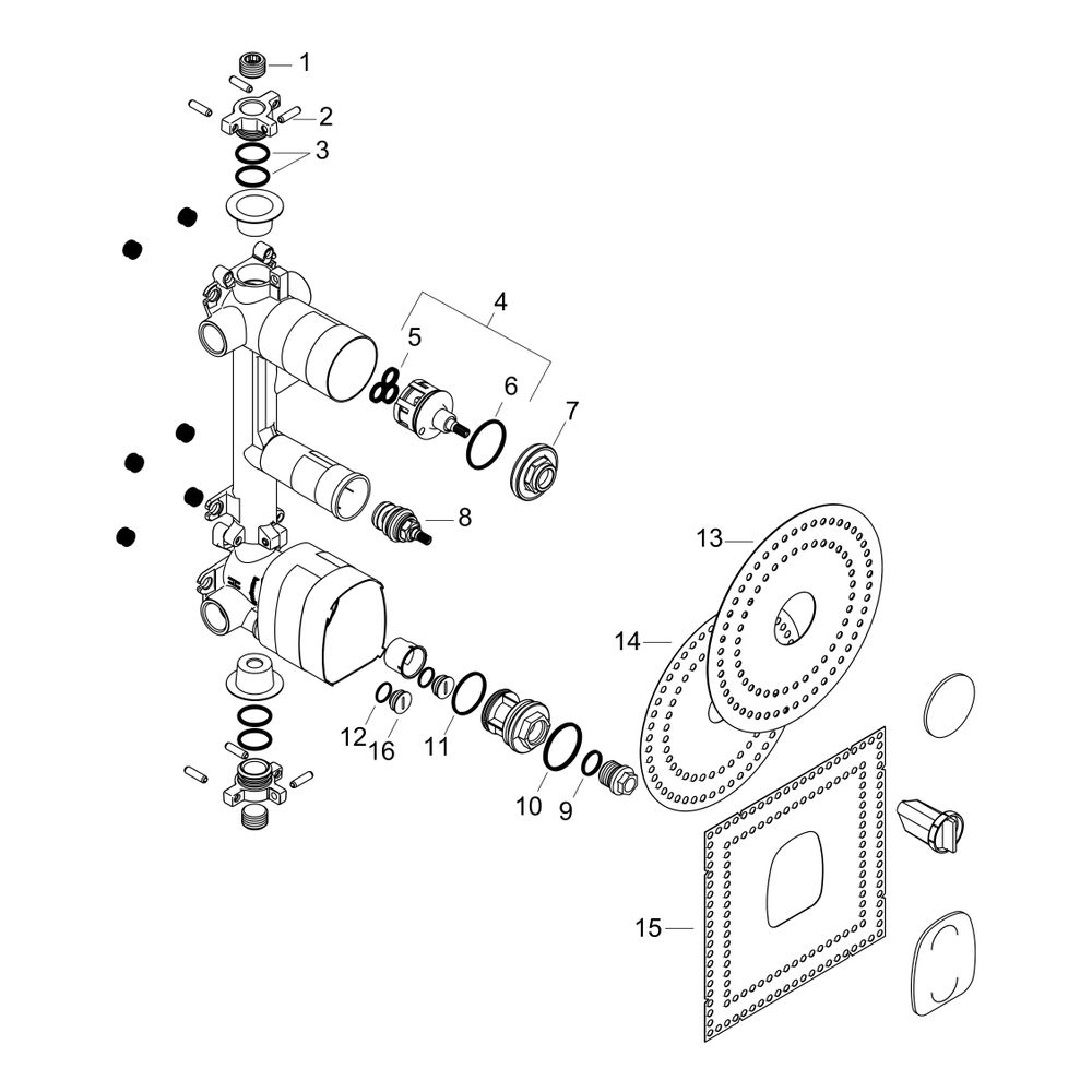 Hansgrohe Thermostatmodul Unterputz AXOR Citterio E, DN 20, 59l/min, 3 Verbraucher... HANSGROHE-36708180 4011097755519 (Abb. 2)