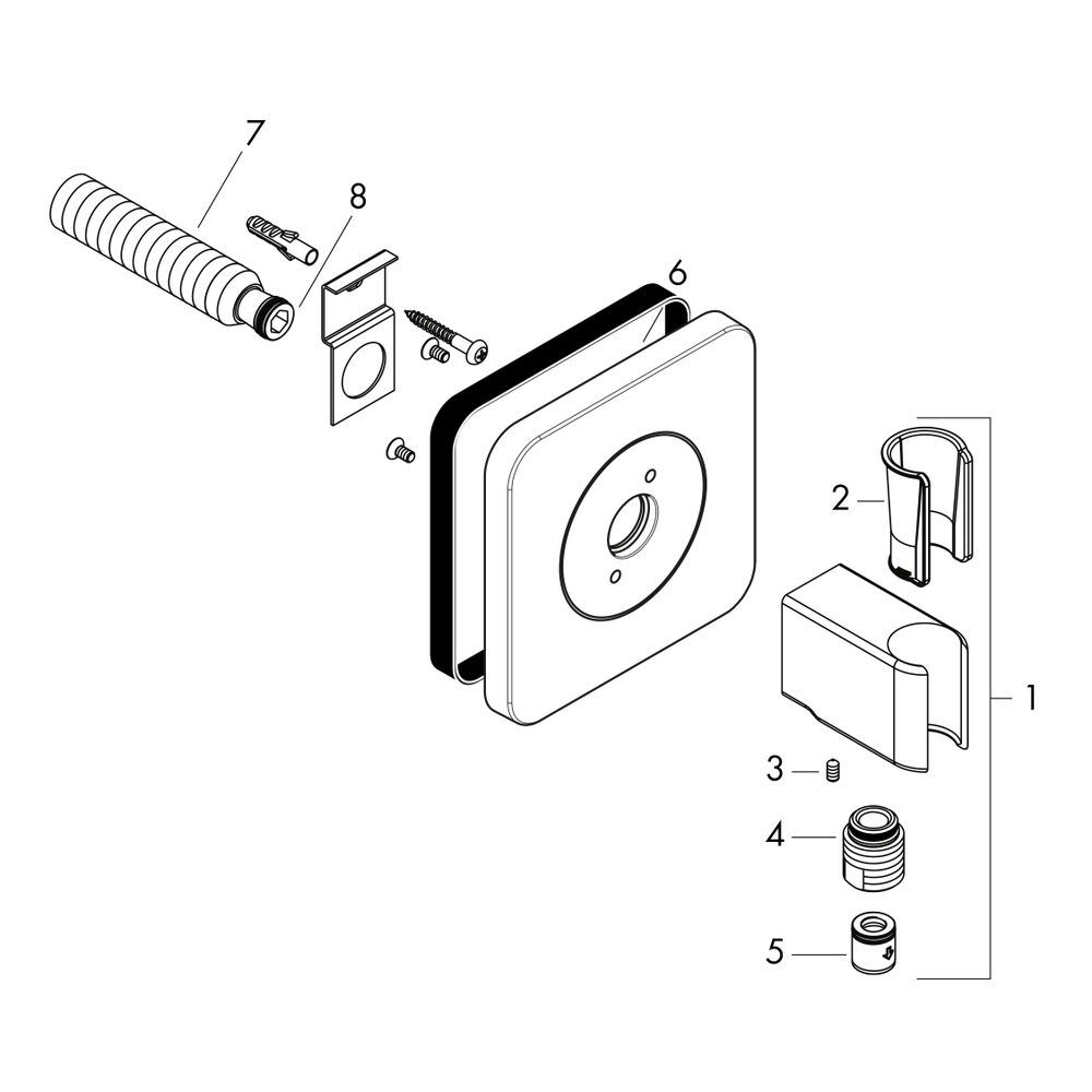 Hansgrohe AXOR Citterio E Portereinheit 120x120mm, softsquare, G 1/2", Mattschwarz... HANSGROHE-36724670 4059625427095 (Abb. 2)