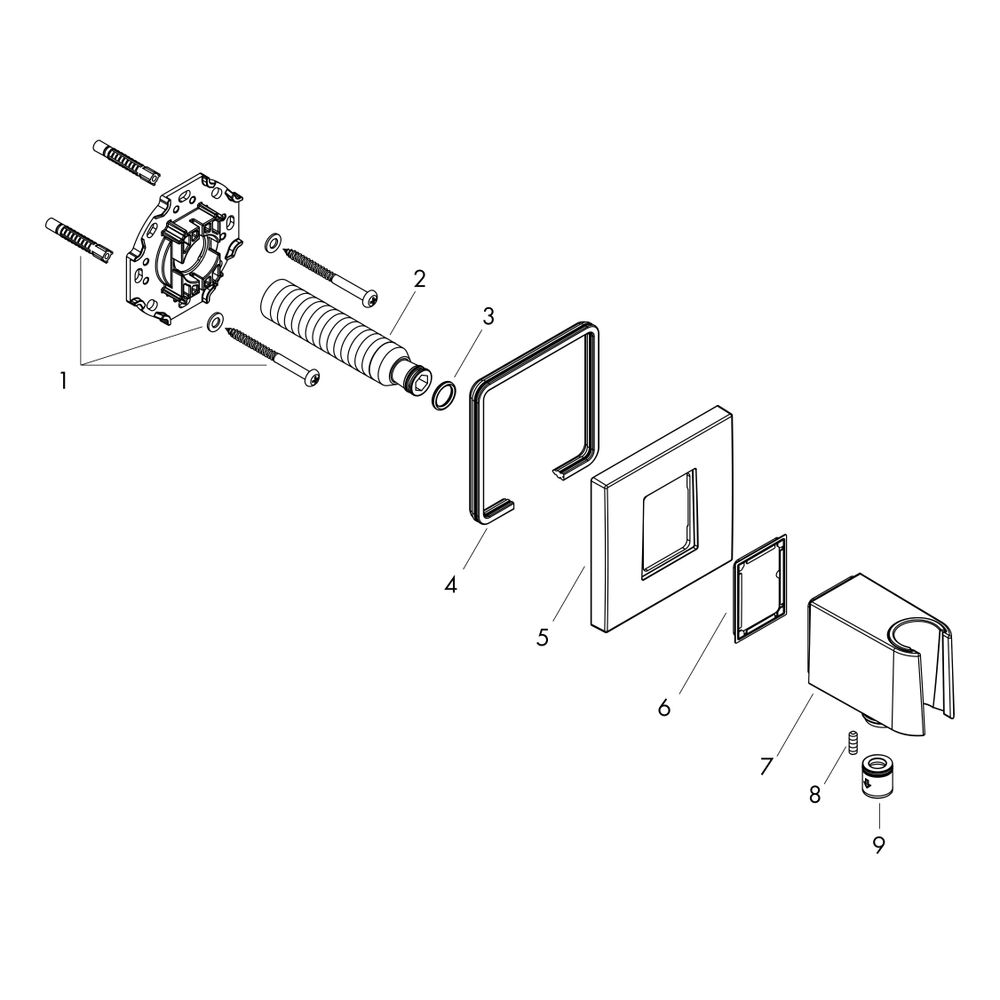 Hansgrohe AXOR ShowerSolutions Portereinheit eckig, DN 15, G 1/2", Chrom... HANSGROHE-36734000 4059625031933 (Abb. 2)