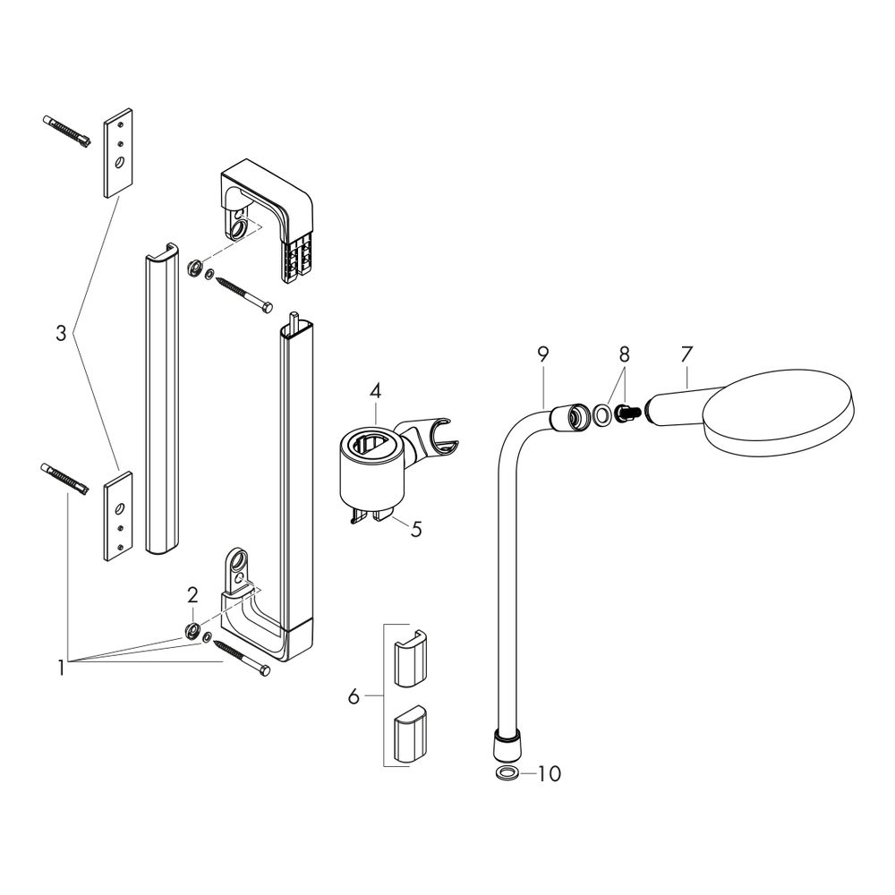 Hansgrohe AXOR Citterio E Brauseset 90cm, Handbrause 120 3jet, 15l/min, Edelstahl O... HANSGROHE-36735800 4011097821207 (Abb. 2)