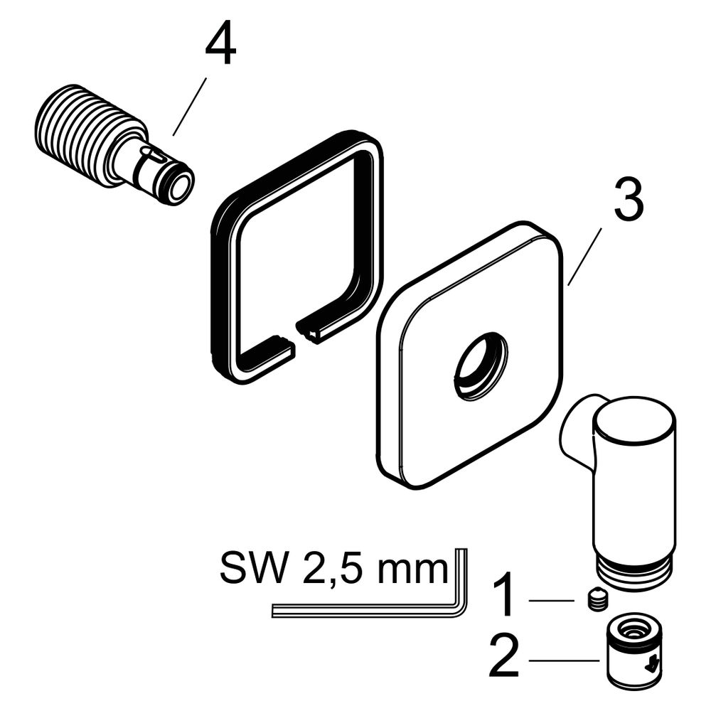 Hansgrohe AXOR Wall outlet Fine Wandanschluss softsquare, 25l/min, G 1/2", Polished... HANSGROHE-36739990 4059625680650 (Abb. 5)