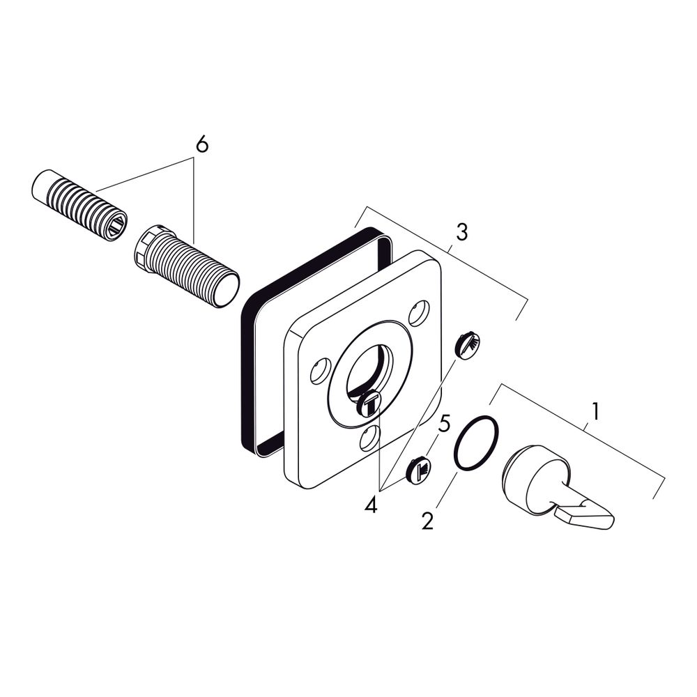 Hansgrohe AXOR Ab- und Umstellventil Citterio E Trio, Quattro 120x120mm, UP, DN 15,... HANSGROHE-36772000 4011097755441 (Abb. 3)