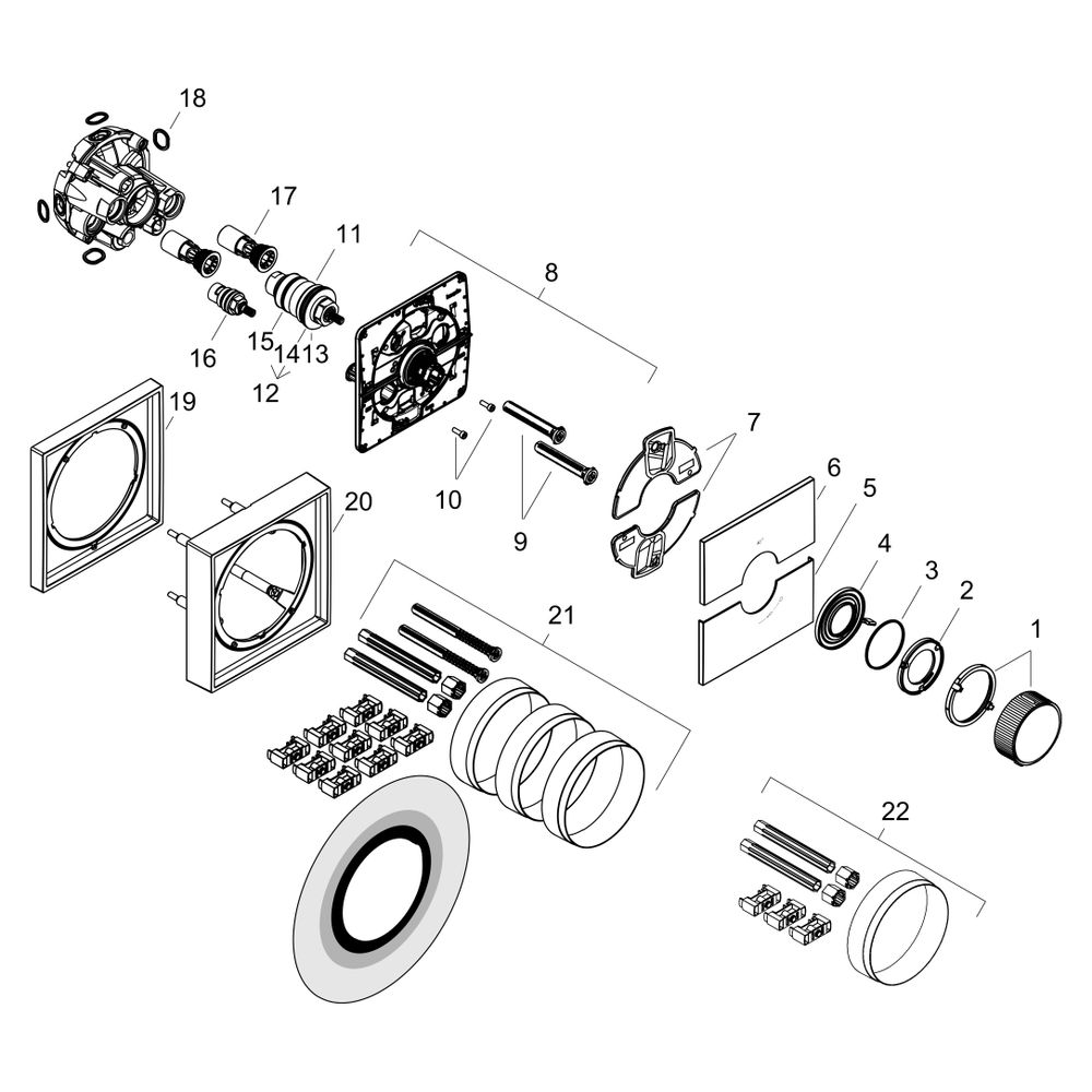 Hansgrohe AXOR ShowerSelect ID Thermostat HighFlow Unterputz, 27l/min, eckig, Polis... HANSGROHE-36774990 4059625553039 (Abb. 9)
