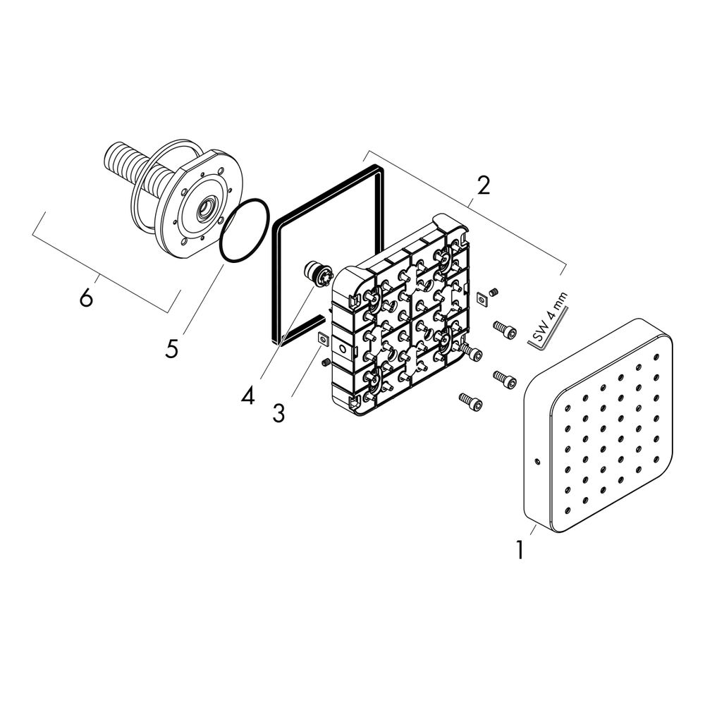Hansgrohe AXOR Absperrventil Citterio E UP, 120x120mm, softsquare, Edelstahl Optic... HANSGROHE-36822800 4011097848921 (Abb. 2)