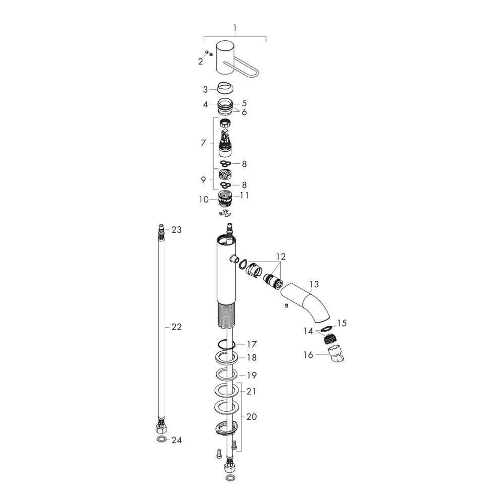 Hansgrohe AXOR Uno Einhebel-Waschtischmischer 70mm, 5l/min, Bügelgriff, Ablaufgarni... HANSGROHE-38021000 4011097823522 (Abb. 3)