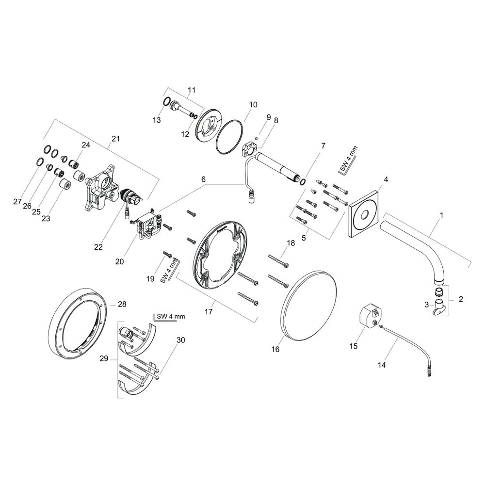 Hansgrohe AXOR Uno Elektronik-Waschtischmischer Unterputz, 5l/min, Auslauf 225mm, P... HANSGROHE-38120330 4011097910017 (Abb. 3)