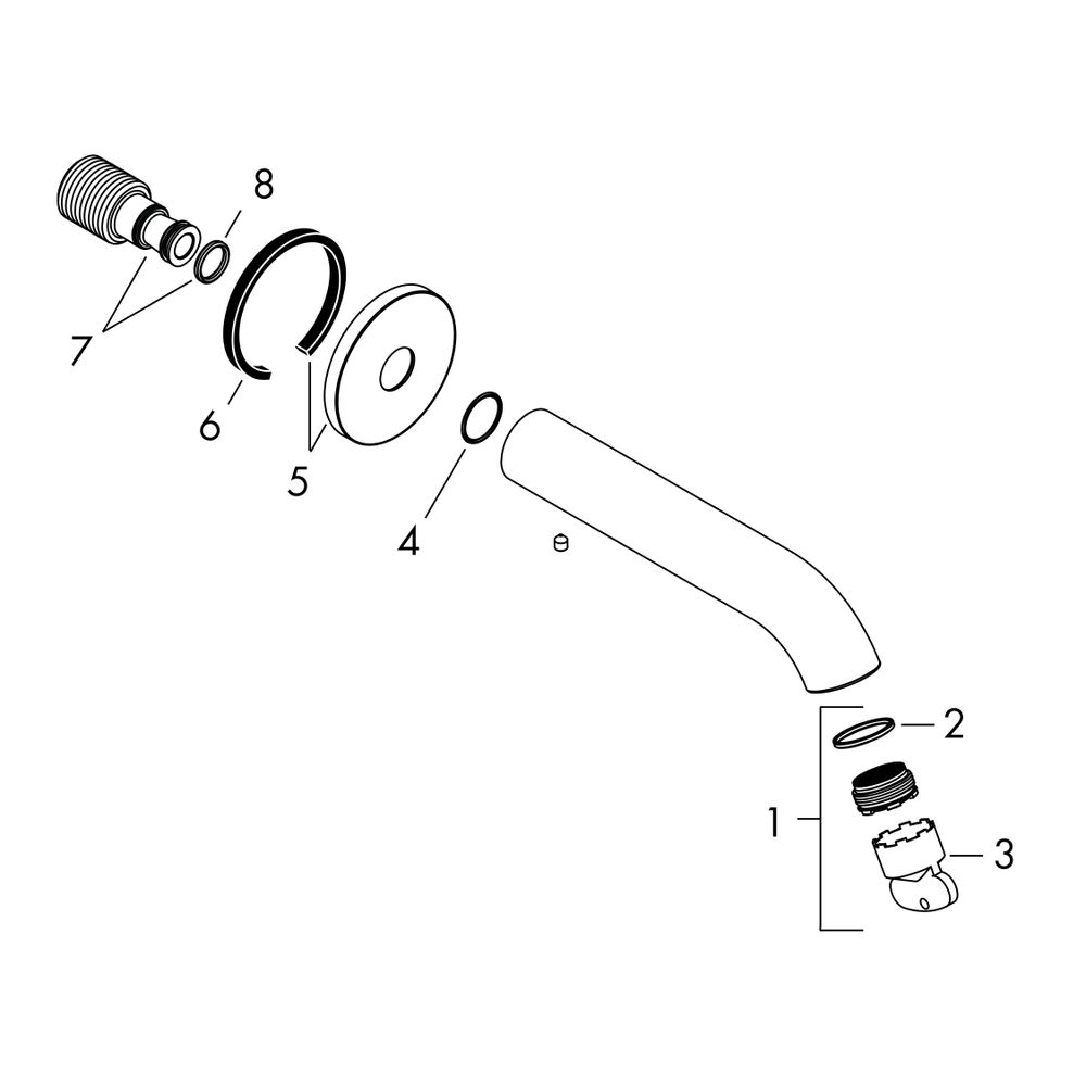 Hansgrohe AXOR Uno Wanneneinlauf, 19l/min, gebogen, Chrom... HANSGROHE-38411000 4011097849317 (Abb. 2)