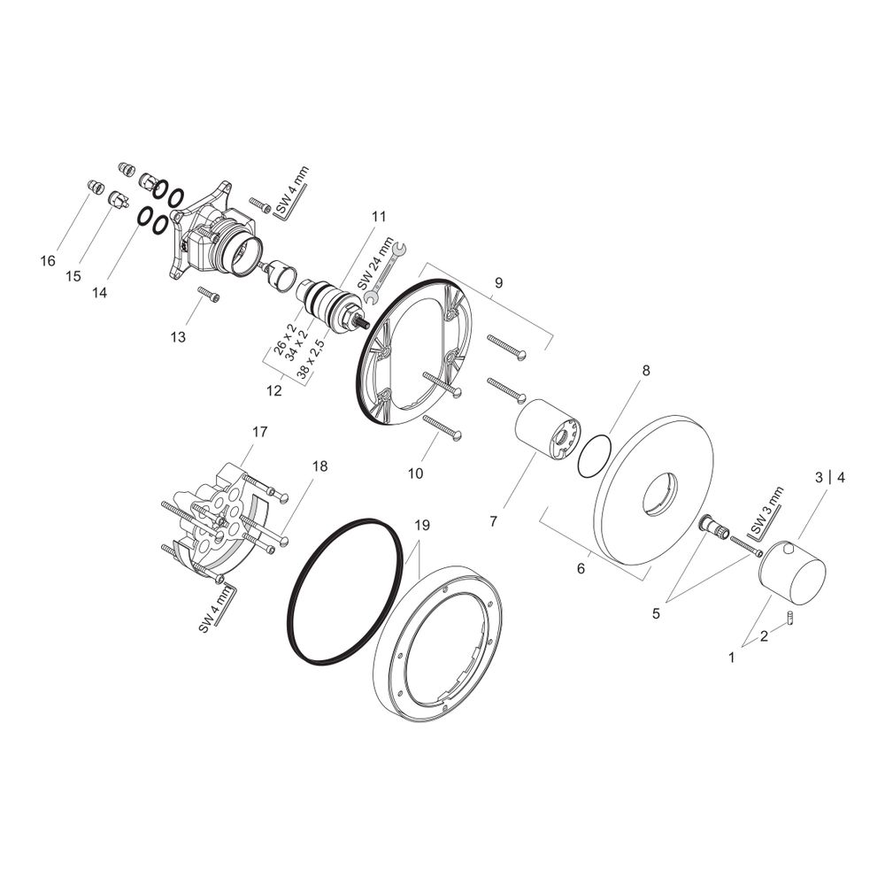 Hansgrohe AXOR Uno Thermostat HighFlow, 59l/min, Unterputz, Chrom... HANSGROHE-38715000 4011097478456 (Abb. 2)