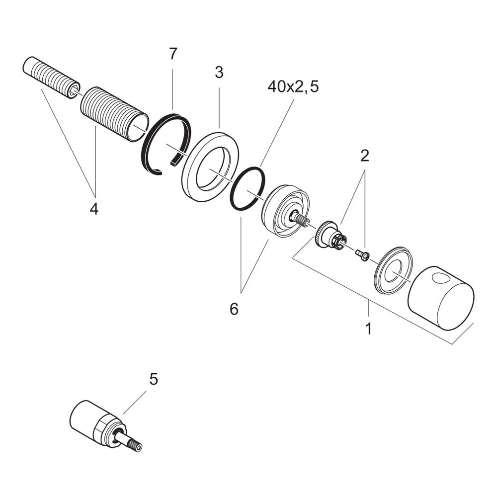 Hansgrohe AXOR Uno Absperrventil Unterputz, DN 15/20, Chrom... HANSGROHE-38976000 4011097331133 (Abb. 2)