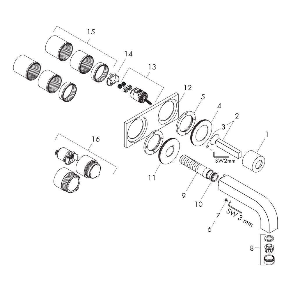 Hansgrohe AXOR Citterio Einhebel-Waschtischmischer UP, 5l/min, für Wandmontage, Pin... HANSGROHE-39115000 4011097488646 (Abb. 2)