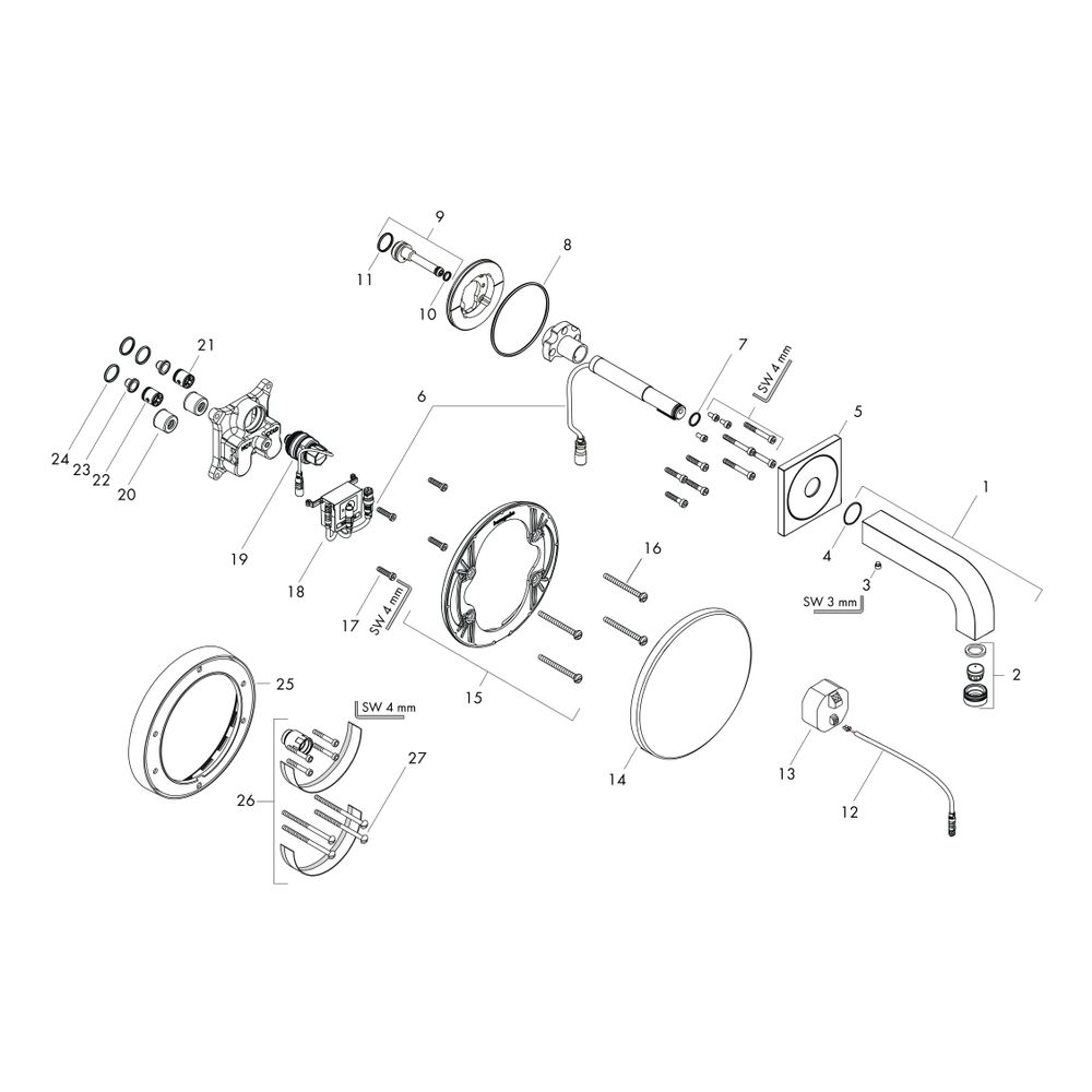 Hansgrohe AXOR Citterio Elektronik-Waschtischmischer Unterputz, 5l/min, für Wandmon... HANSGROHE-39117000 4011097677897 (Abb. 2)