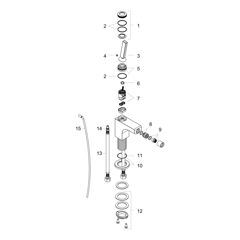 Hansgrohe AXOR Citterio Einhebel-Bidetmischer, 7,2l/min, Zugstangen-Ablaufgarnitur,... HANSGROHE-39210000 4011097648958 (Abb. 2)