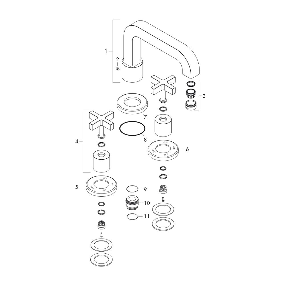 Hansgrohe AXOR Wannenrandarmatur Citterio 2-Loch, Kreuzgriffen, Chrom... HANSGROHE-39436000 4011097650852 (Abb. 2)