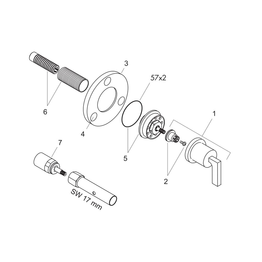 Hansgrohe AXOR Citterio Ab- und Umstellventil Trio, Quattro Unterputz DN 20, Hebelg... HANSGROHE-39920000 4011097401102 (Abb. 2)