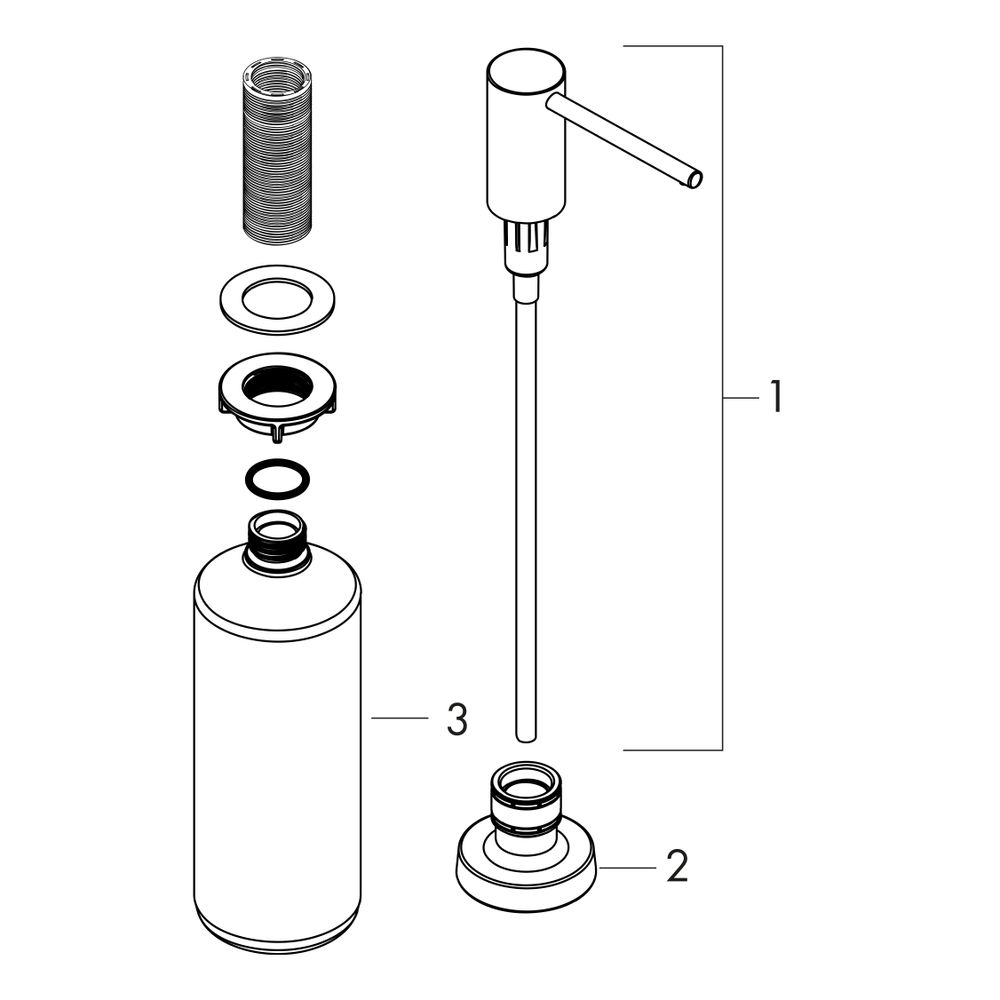 hansgrohe A51 Spülmittelspender/Lotionspender, Chrom... HANSGROHE-40448000 4059625131602 (Abb. 2)