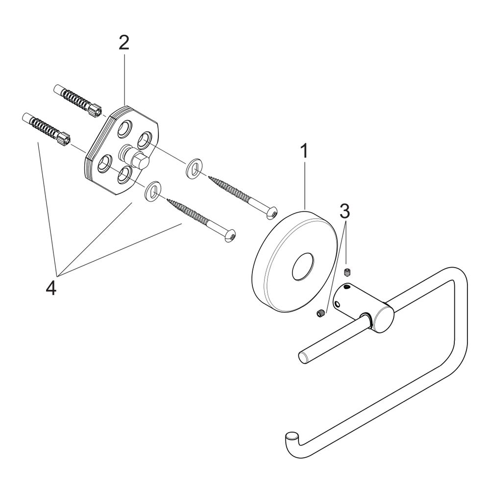 hansgrohe Papierrollenhalter Logis chrom ohne Deckel... HANSGROHE-40526000 4011097585260 (Abb. 2)