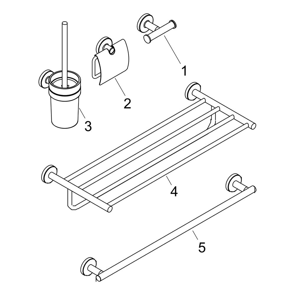 hansgrohe Logis Universal Bad-Accessoire Set 5-teilig, Chrom... HANSGROHE-41728000 4059625131381 (Abb. 2)