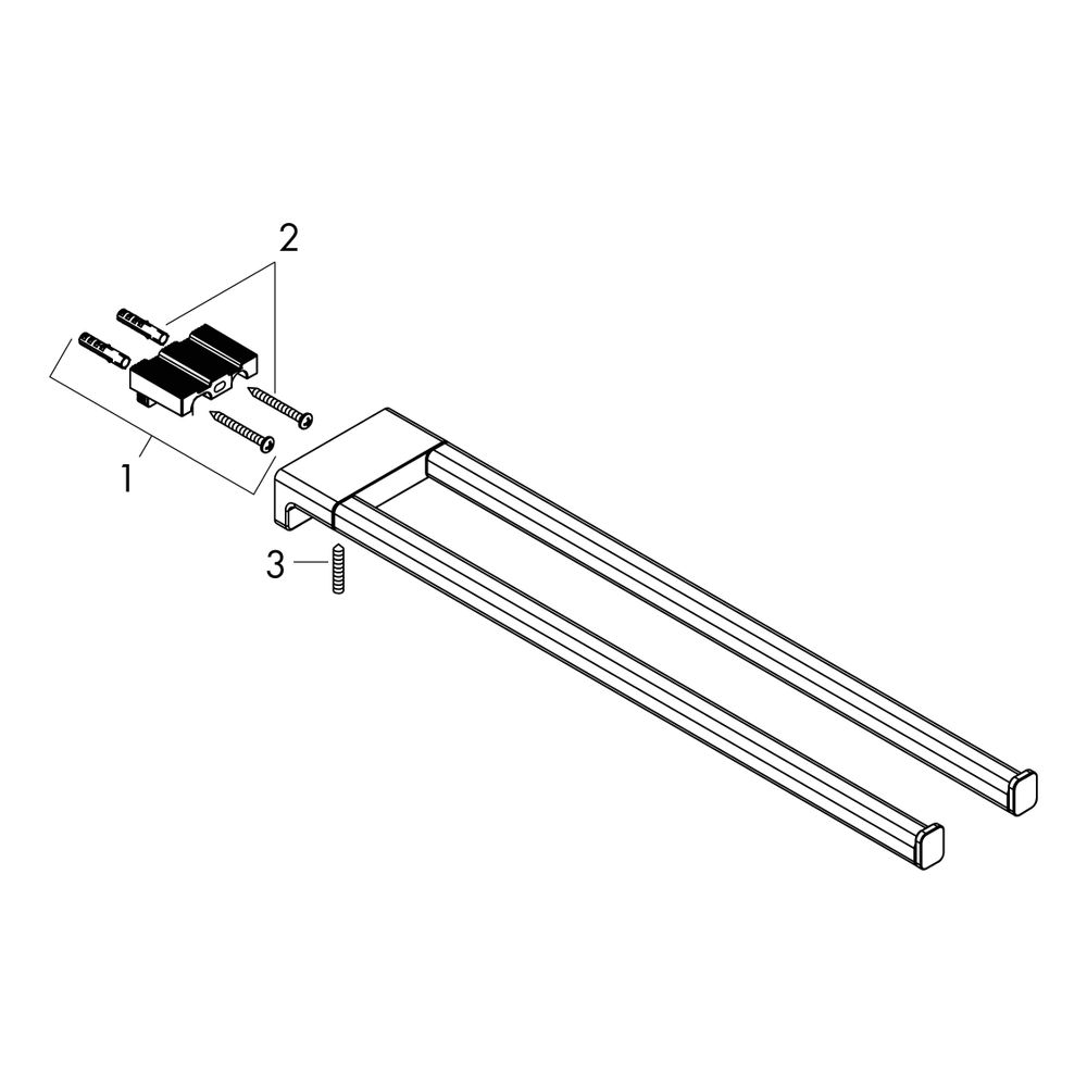 hansgrohe AddStoris Handtuchhalter zweiarmig, Schwarz/Chrom gebürstet... HANSGROHE-41770340 4059625297179 (Abb. 2)