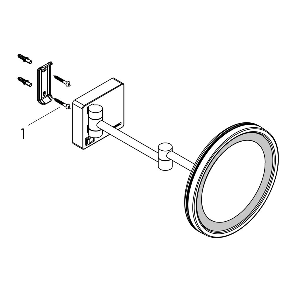 hansgrohe AddStoris Rasierspiegel mit LED Leuchte, Chrom... HANSGROHE-41790000 4059625321683 (Abb. 2)