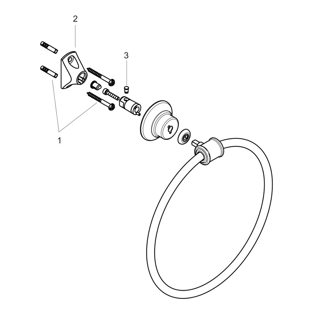 Hansgrohe AXOR Montreux Handtuchring, schwenkbar, Metall, Brushed Nickel... HANSGROHE-42021820 4011097516196 (Abb. 2)