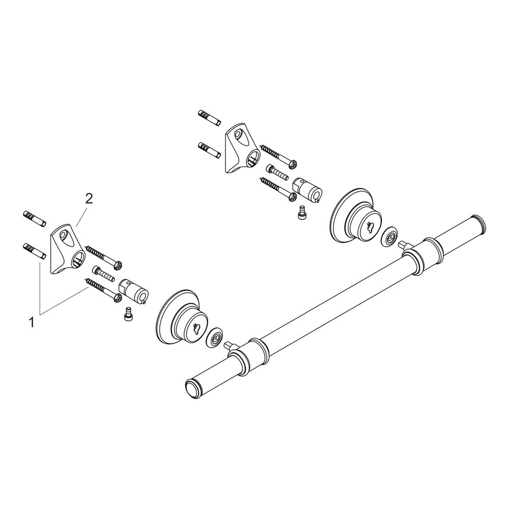 Hansgrohe AXOR Montreux Haltestange, 463mm, Metall, Chrom... HANSGROHE-42030000 4011097516240 (Abb. 2)