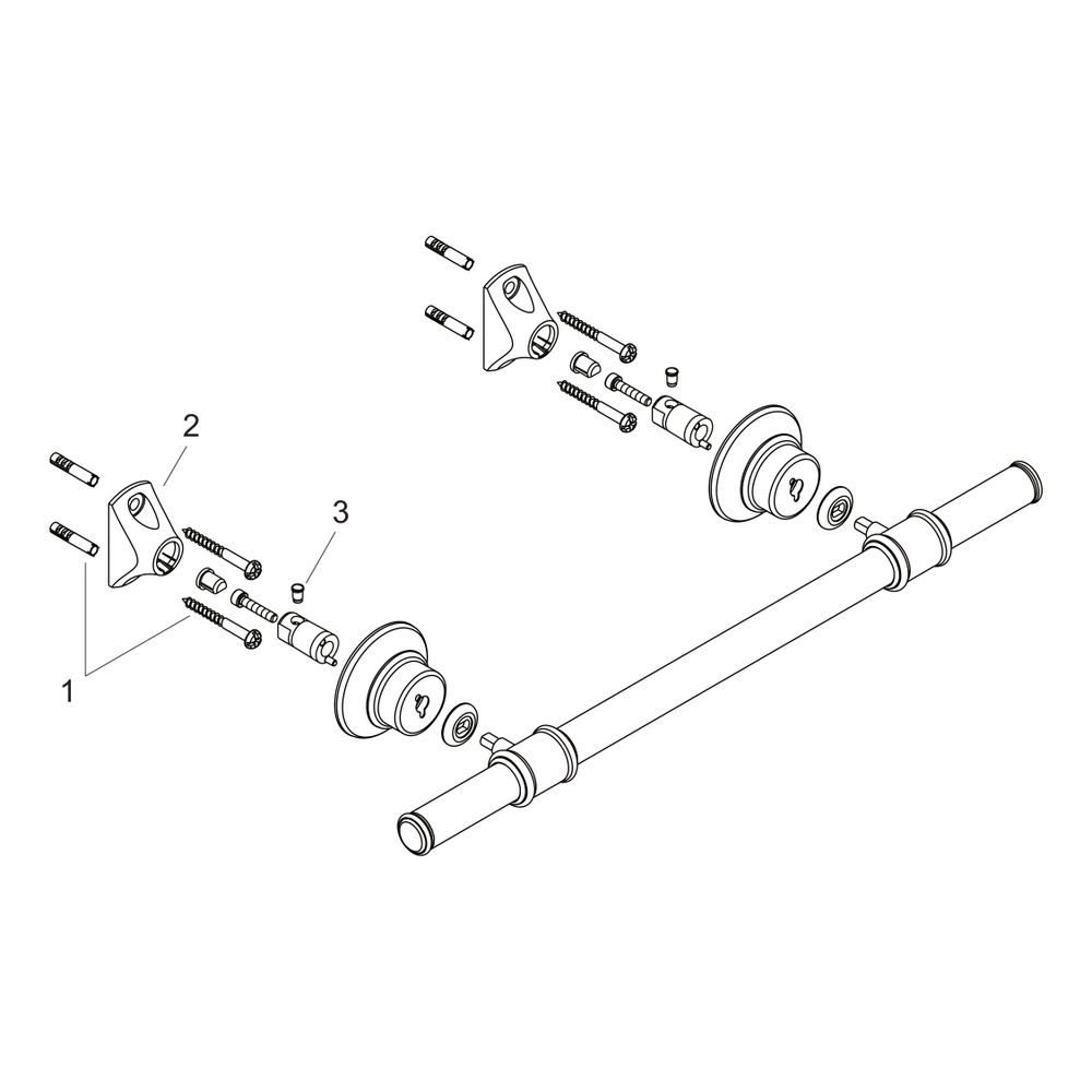 Hansgrohe AXOR Montreux Badetuchhalter 983mm, 800mm Bohrabstand, Metall, Chrom... HANSGROHE-42080000 4011097516493 (Abb. 2)