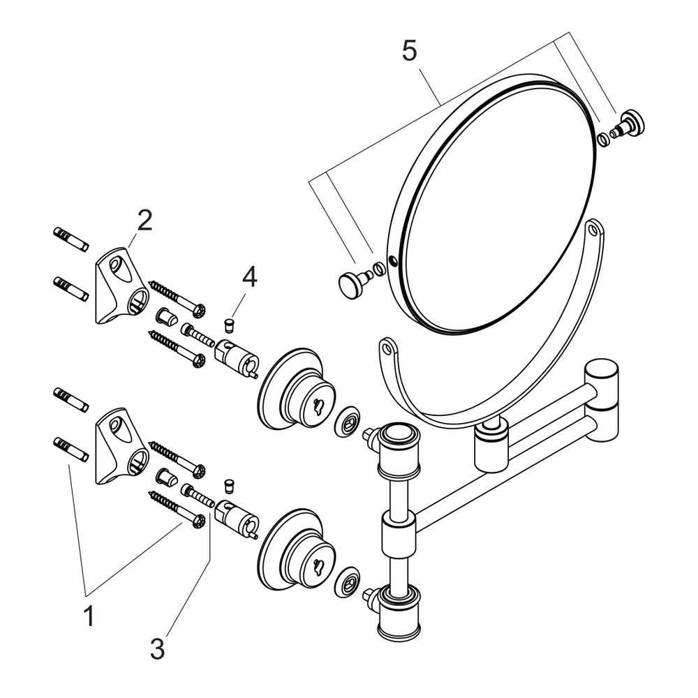 Hansgrohe AXOR Montreux Rasierspiegel, 213x314x66mm, Glas/Metall, Brushed Nickel... HANSGROHE-42090820 4011097516530 (Abb. 2)