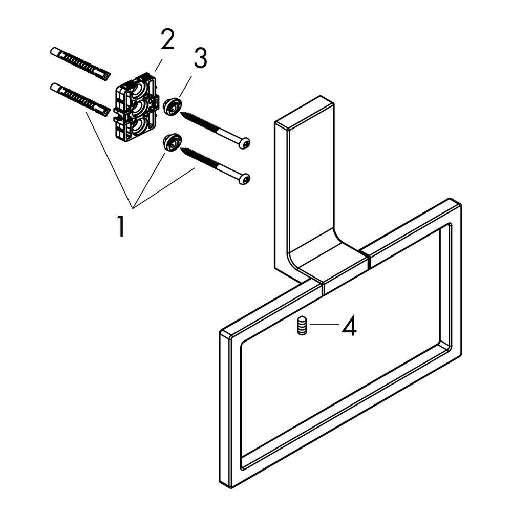 Hansgrohe AXOR Universal Rectangular Handtuchring, schwenkbar, Metall, Mattschwarz... HANSGROHE-42623670 4059625423387 (Abb. 2)