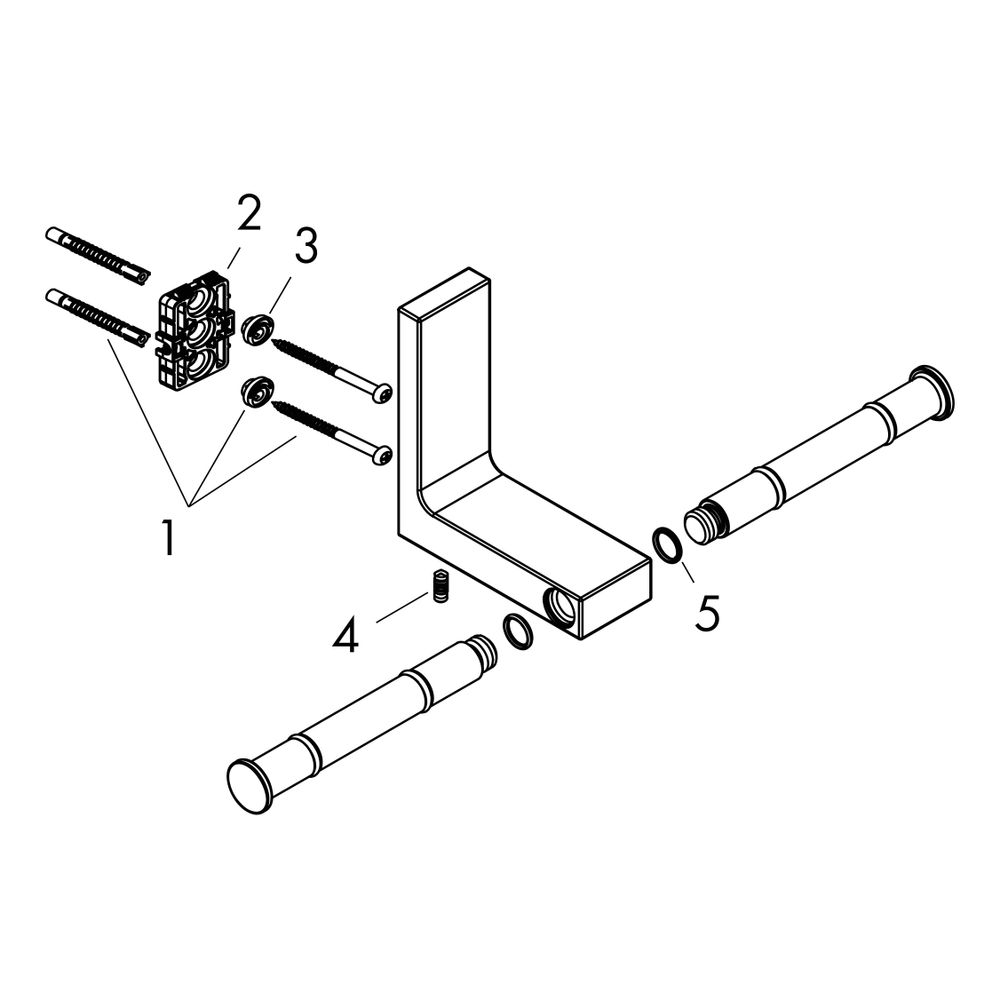 Hansgrohe AXOR Universal Rectangular Toilettenpapierhalter doppelt, 110x102mm, Meta... HANSGROHE-42657330 4059625424056 (Abb. 2)