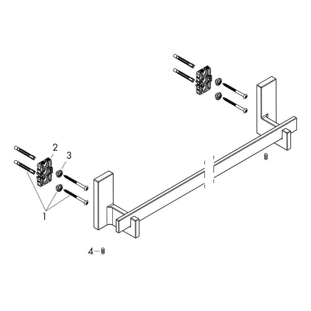 Hansgrohe AXOR Universal Rectangular Badetuchhalter 640mm, 600mm Bohrabstand, Metal... HANSGROHE-42661340 4059625424773 (Abb. 2)