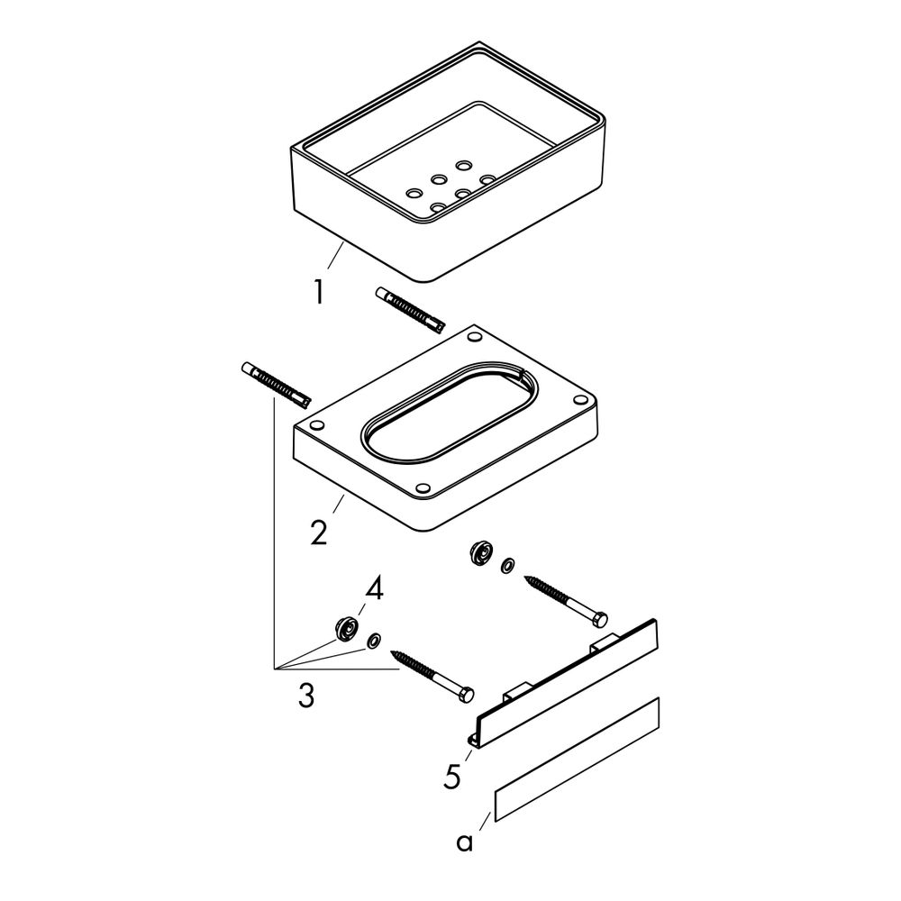 Hansgrohe AXOR Universal Softsquare Ablage 150x70mm, Glas/Metall, für Dusche, Brush... HANSGROHE-42802820 4011097794990 (Abb. 3)