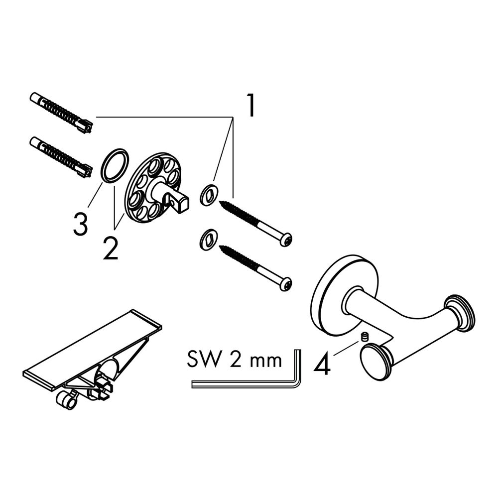 Hansgrohe AXOR Universal Circular Handtuchhaken doppelt, 55x83mm, Brushed Black Chr... HANSGROHE-42812340 4059625387290 (Abb. 2)