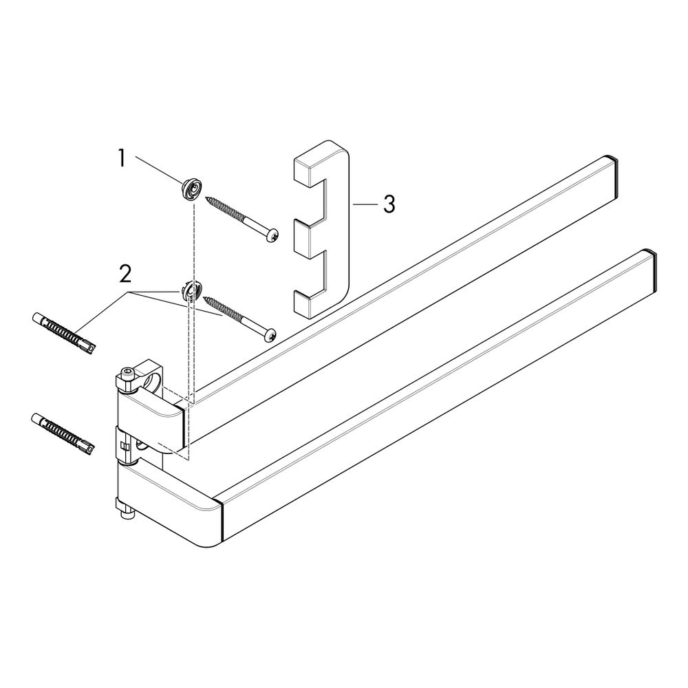 Hansgrohe AXOR Universal Softsquare Handtuchhalter zweiarmig, 409mm, Metall, Chrom... HANSGROHE-42821000 4011097752365 (Abb. 2)