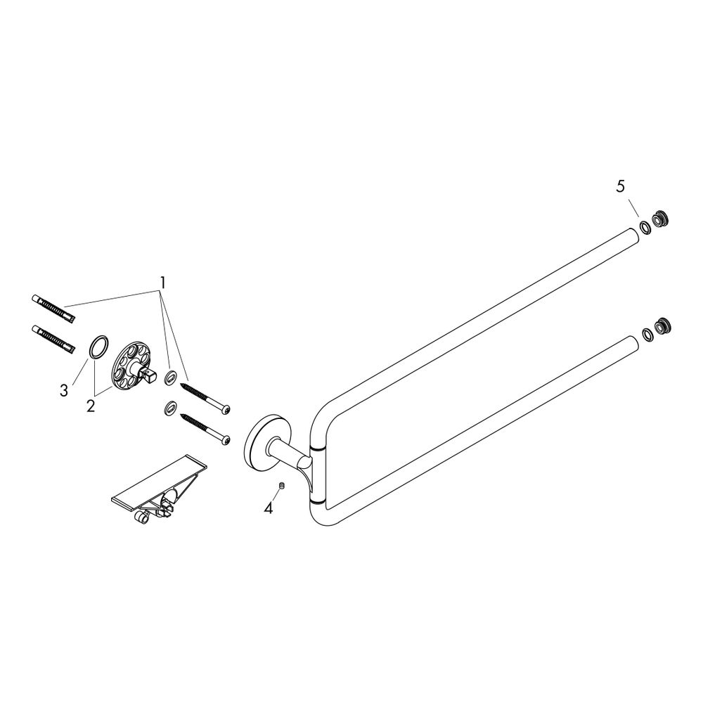 Hansgrohe AXOR Universal Circular Handtuchhalter zweiarmig, 490mm, Metall, Edelstah... HANSGROHE-42822800 4059625388389 (Abb. 2)