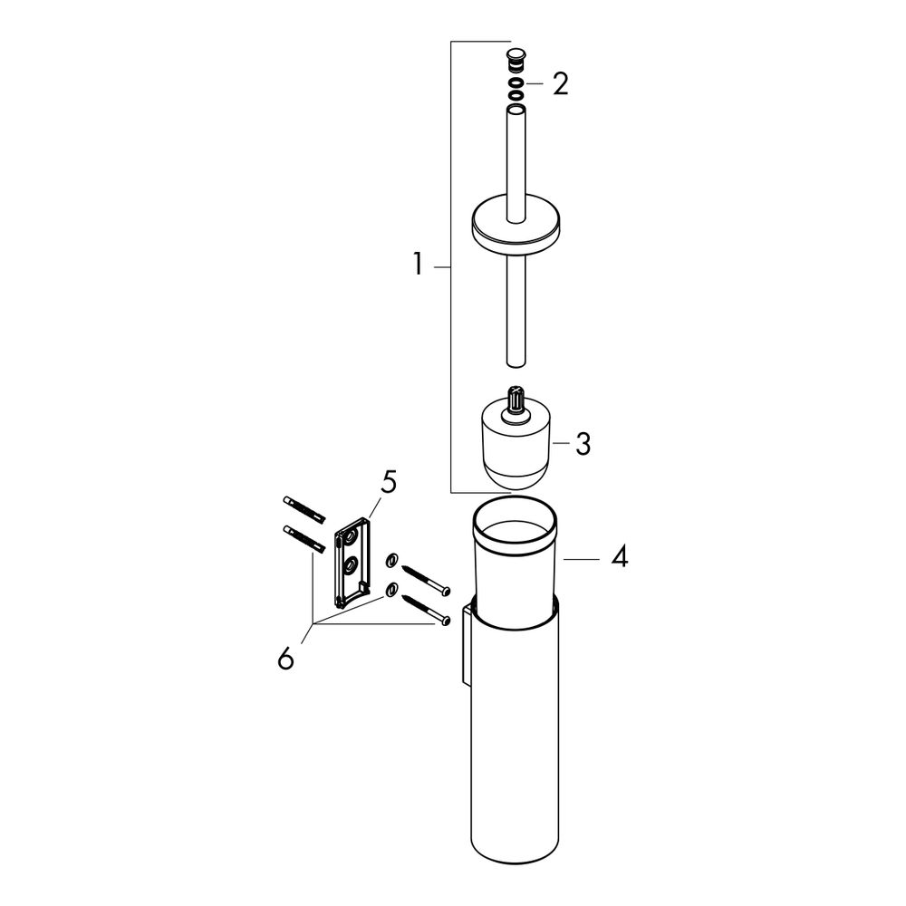 Hansgrohe AXOR Universal Circular Toilettenbürstenhalter Wandmontage, Chrom... HANSGROHE-42855000 4059625367704 (Abb. 2)