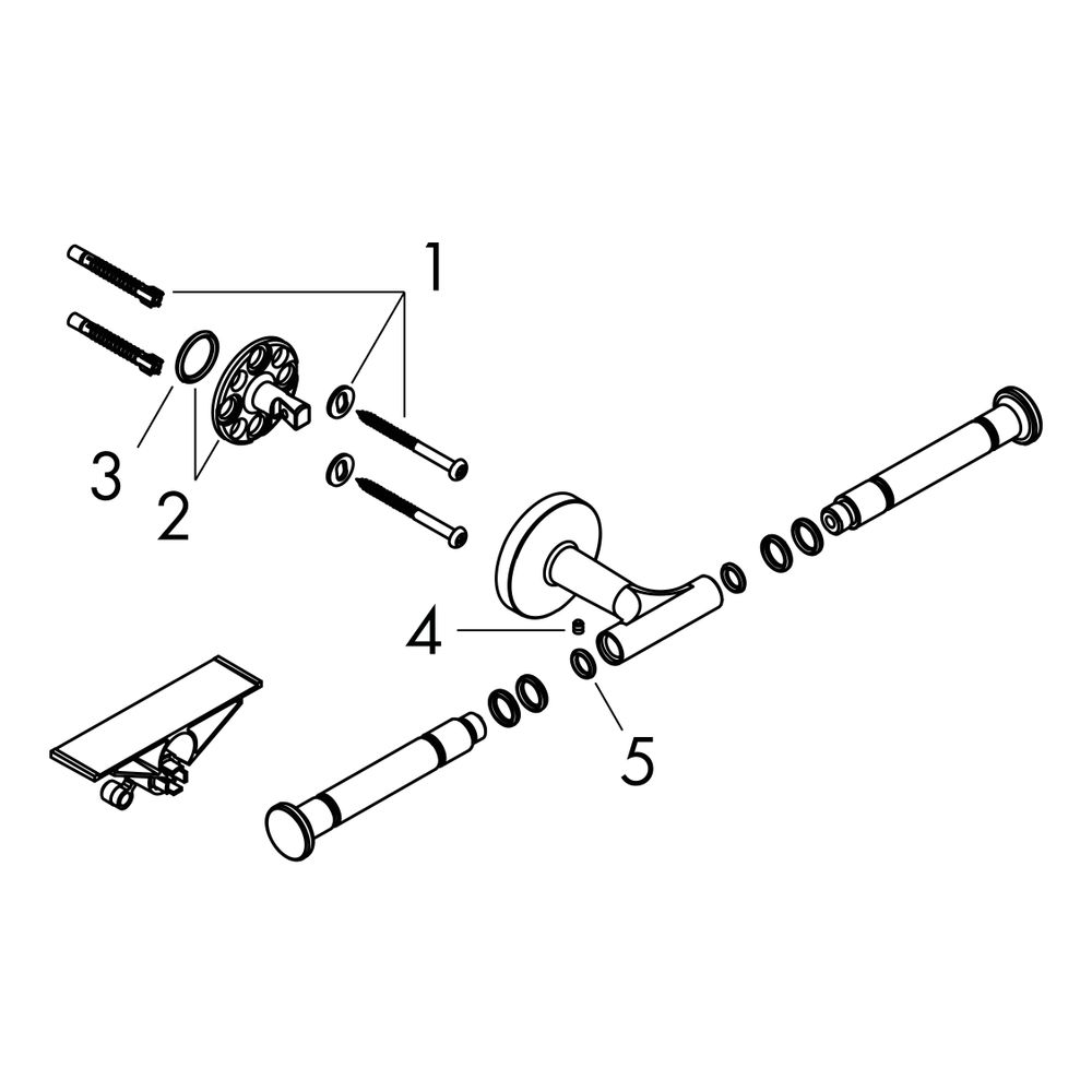 Hansgrohe AXOR Universal Circular Toilettenpapierhalter doppelt, Wandmontage, Chrom... HANSGROHE-42857000 4059625367377 (Abb. 2)