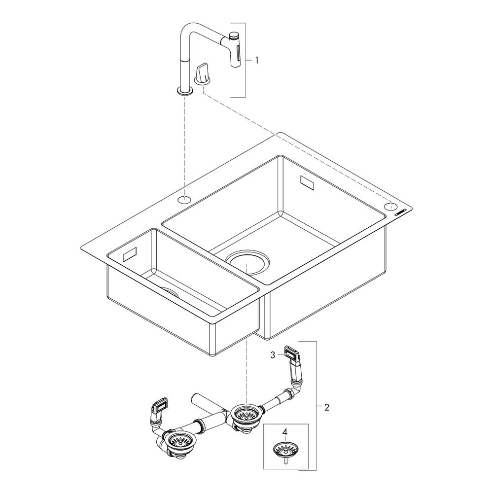 hansgrohe Spülencombi 180x450 C71-F655-09 chrom... HANSGROHE-43206000 4059625007013 (Abb. 3)